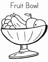Fruit Bowl Coloring Fruits Pages Color Netart Getdrawings Drawing Visit sketch template