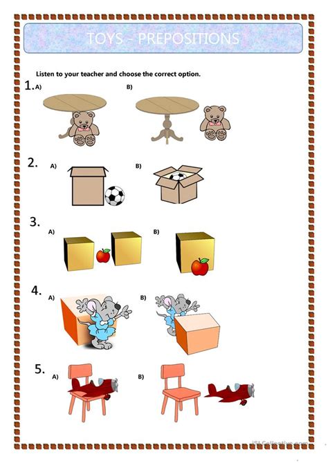 preposition worksheets  kindergarten printable worksheets word