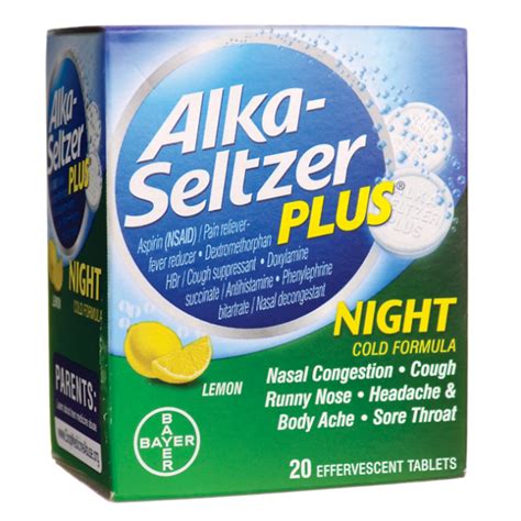 alka seltzer  night cold flu care tablets lemon flavor  count  sale  ebay