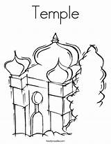 Temple Coloring Pages Mosque Judaism Synagogue Menorah Noodle Twistynoodle Built California Usa Outline Twisty Popular David sketch template