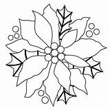 Poinsettia Coloring Christmas Pages Printables Printable Flowers Poinsettias Flower Pattern Simple sketch template