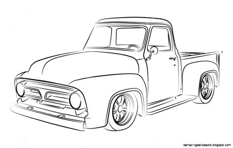 classic truck drawings amazing wallpapers