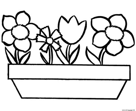 kids flowers simple coloring page printable
