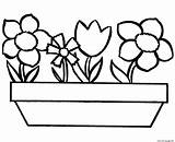 Coloring Flowers Simple Pages Kids Printable Print Book sketch template