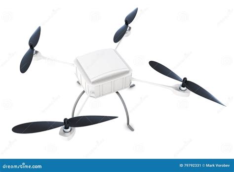 drone top view isolated  white background  rendering stock illustration illustration