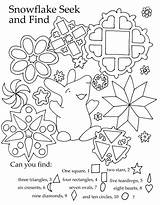 Seek Preschool Coloring Find Worksheets Kids Finds Search Pages Shapes Printable Color Education Snowflakes Worksheet Winter Printables Learning Getdrawings Shape sketch template