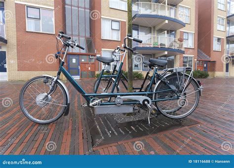 electric tandem bicycle stock photo image  pedals