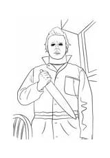 Coloring Michael Myers Jason Pages Friday 13th Horror Printable Movies sketch template