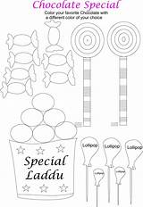 Coloring Printable Chocolates Kids Worksheets Pages Pdf Open Print  sketch template