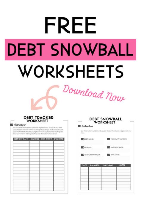 debt snowball method worksheet