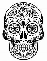 Skull Sugar Outline Tattoo sketch template