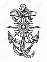 Anchor Engraving Anker Ropes Bussola Sketch 123rf Seeking Adobe Incisione sketch template