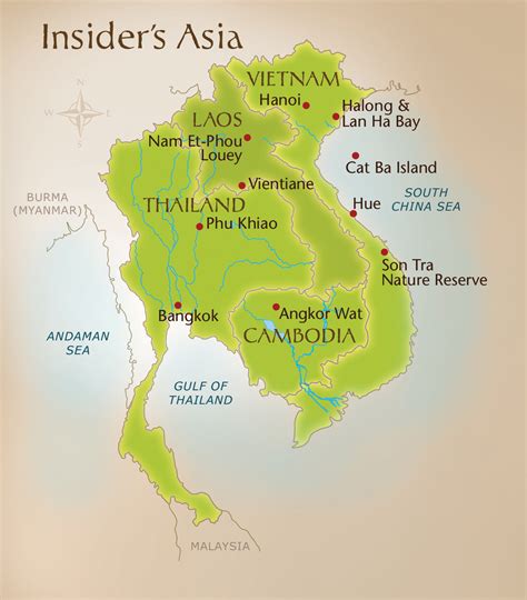 map  thailand cambodia laos  vietnam