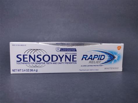 sensodyne rapid relief toothpaste  fluoride  oz silver rod