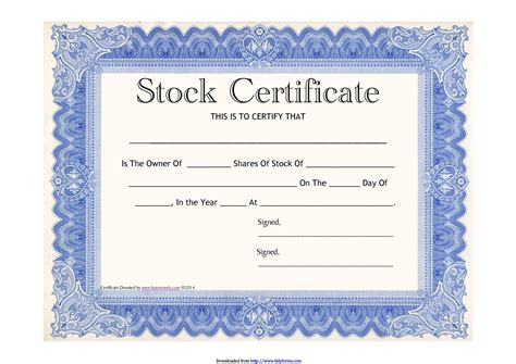 stock certificate templates word  template lab