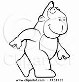 Ape Cartoon Walking Clipart Thoman Cory Outlined Coloring Vector sketch template