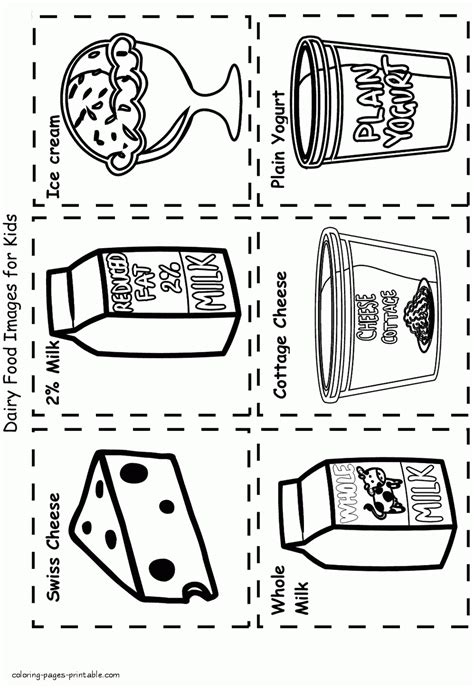 healthy food coloring sheets dairy group coloring pages printablecom