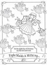 Christmas Maids Milking sketch template