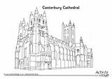 Canterbury Colouring Cathedral Pages England Kids English Activityvillage sketch template