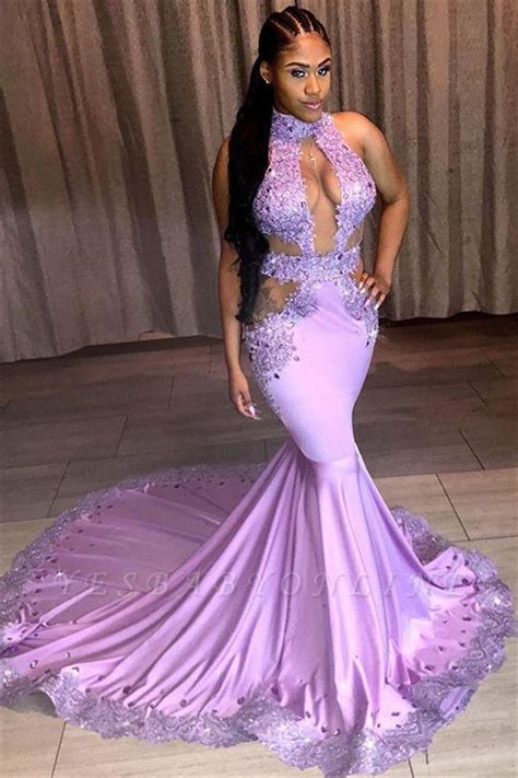 charming mermaid appliques lace halter sleeveless sequins prom dresses mermaid prom dresses