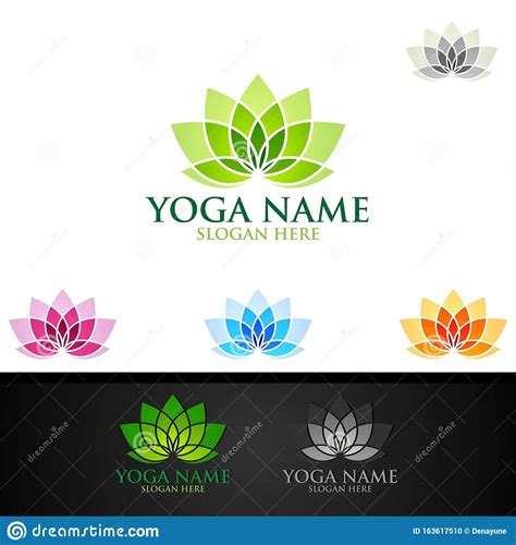 yoga  lotus flower logo  health spa concept  human silhouette