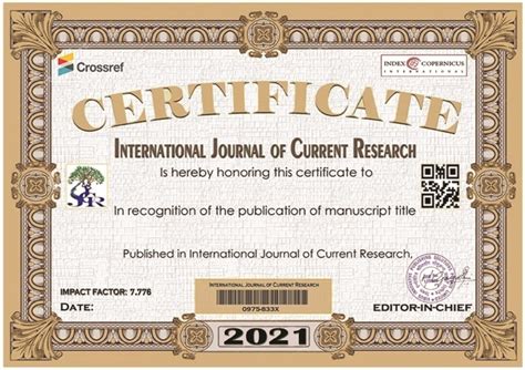 publication certificate international journal  current research