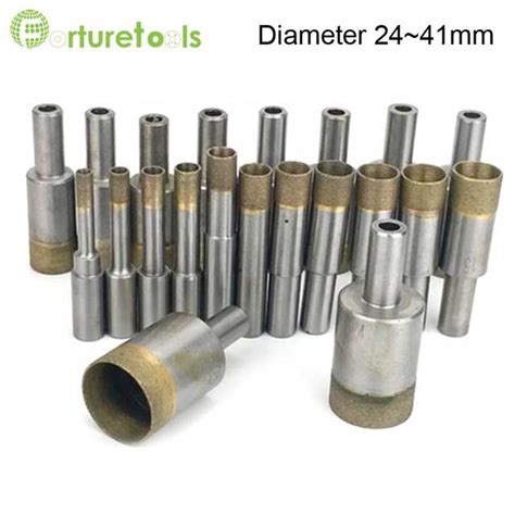 5pcs sintered diamond drill bit for glass processing total length 50mm