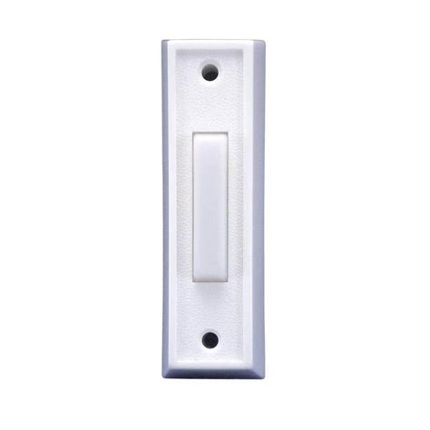 iq america wired lighted doorbell push button plastic white dp   home depot