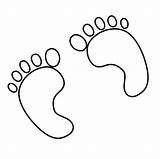 Footprints Coloring Pages Clipart Foot Baby Library Clip Template Print sketch template