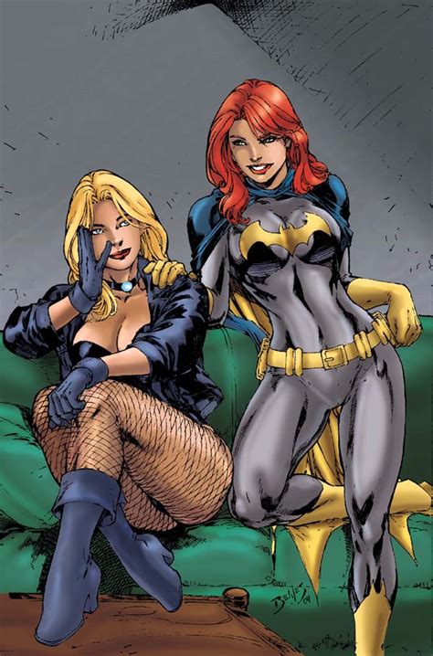 Batgirl And Black Canary Posing Gotham City Lesbians