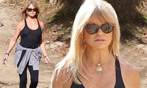 goldie hawn 69 shows off her fabulous figure on a hike with pal daily mail online
