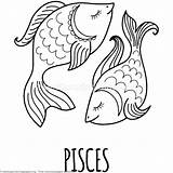 Pisces Horoscope Coloringbook Coloringpage sketch template