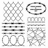 Barbed Fence Barbwire Wire Set Preview sketch template