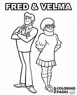 Velma Coloring Fred Scooby Doo Pages Print sketch template