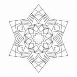 Vector Mandala Round Star Hexagram Coloring Adult Book Preview sketch template