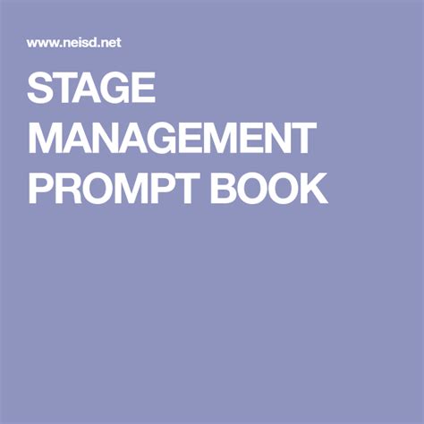 natalie stage management prompt book stage manager management prompts