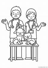 Helpers Coloring Community Coloring4free Pages Veterinarians Related Posts sketch template
