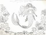 Painting Angela Anderson Paintings Acrylic Traceables Ocean Traceable Mermaid Easy Paint Coral Reef Angelafineart Canvas Sherpa Drawing Sheet Tracing Drawings sketch template