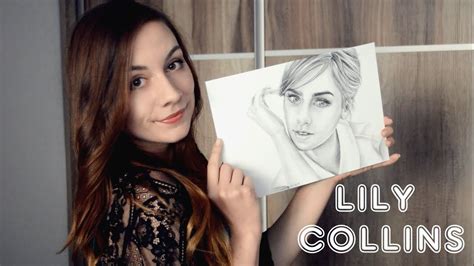 lily collins speed drawing youtube