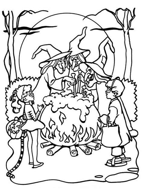 printable halloween coloring page witch  brew halloween coloring