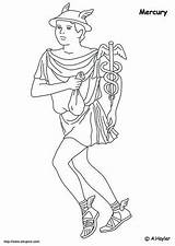 Mercurio Mercurius Mercure Colorare Hermes Era Merkur Mythologie Malvorlage Handel Romeinse Romeinen Winst Reizigers Griekse Hugolescargot Grieken Minotaure Dieu Ausmalbilder sketch template