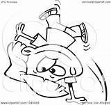 Cartwheel Doing Girl Toonaday Clip Royalty Outline Illustration Cartoon Rf sketch template