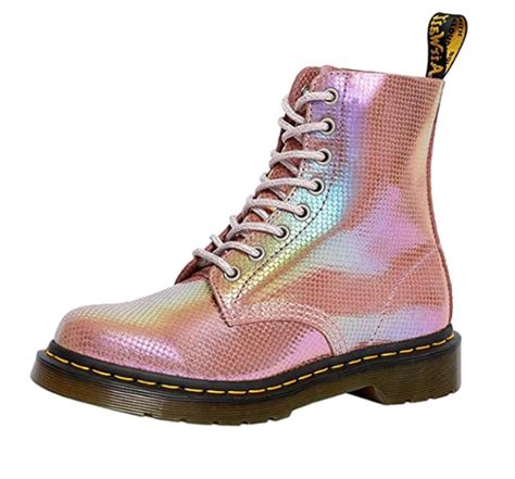 dr martens pink iridescent texture boots women  edm