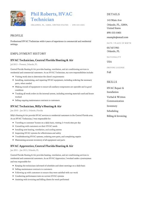 resume template hvac technician resumevikingcom
