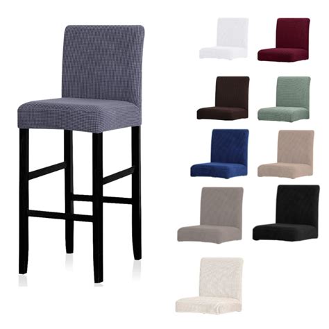 1pc Spandex Polyester Chair Cover Solid Seat Covers For Bar Stool
