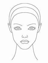 Face Template Blank Drawing Templates Makeup Faces Outline Sketch Female Fashion Clipart Make Coloring Chart Girl Drawings Illustration Woman Draw sketch template