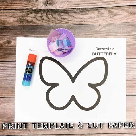 tissue paper butterfly craft   printable template