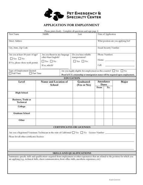 Printable Employment Applications 22572 Hot Sex Picture