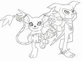 Coloring Digimon sketch template