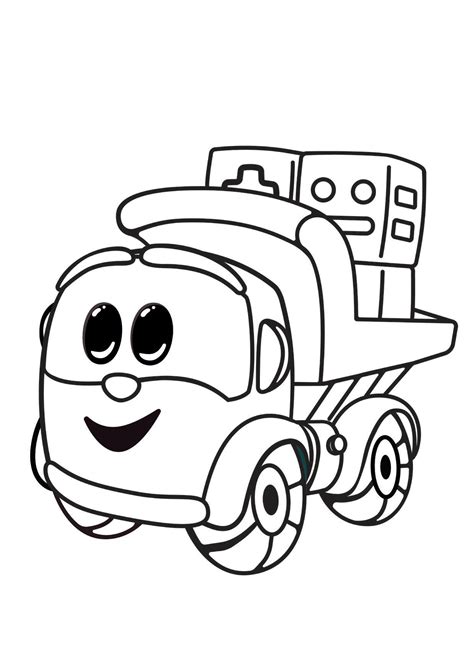 coloring page  leo  truck leo  inquisitive truck